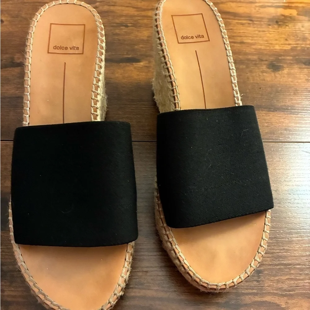 Dolce Vita Espadrille Wedge Sandals Black No Size Google Says 9.5-10?